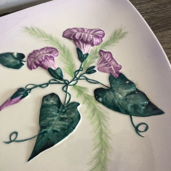 Vtg Carltonware Hand Painted Morning Glory Plate - Picture 3 of 13